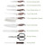 A diagram outlining all of the knives and accessories included in the Hammer Stahl 12 Piece Cutlery Essentials Set