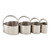 The 4 RSVP Endurance Heart-Shaped Biscuit Cutters lined up in size order.