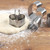 The 4 RSVP Endurance Heart Shaped Biscuit Cutters on a wood table cutting biscuit dough