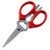 The Red Messermeister 8 Inch Take Apart Kitchen Scissors with the blades closed