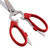 A closeup view of the handles of the scissors