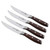 An alternate view of the Messermeister Avanta  Pakkawood Steak Knives with a white background