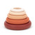 The five sizes of the Food Huggers in Terra Cotta stacked