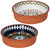 The Danica Heirloom Kaleidoscope Terracotta Small Dishes Set of 2 with a white background