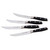 An alternate view of the knives in the Messermeister Avanta Black Steak Knives set