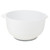 A side view of the 3 liter Rosti Margrethe white mixing bowl