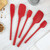 The spatulas in the Tovolo Flex-Core Spatula Set on a marble kitchen counter