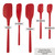 The spatulas in the Tovolo Flex-Core Spatula Set with labels