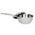 A side view of the Heritage Steel Titanium Series 2 qt saucier with the lid off.