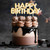 A chocolate birthday cake with smooth iced sides. An example of what you can do with a straight edge spatula