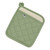 A close up view of the Now Designs Superior Sage Green Pot Holder