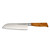 The Messermeister Oliva Elite 7 Inch Santoku Knife is positioned horizontally.