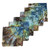 The six napkins with blues and browns in the Phunky Elephant tie dye napkins