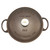 An overhead view of the Lancaster 5 Quart Cast Iron Dutch Oven with the lid on