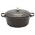 A side view of the Lancaster 5 Quart Cast Iron Dutch Oven