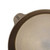 A close-up view of the Lancaster No 8 cast iron skillet helper handle