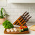 The Messermeister Avanta 10 piece knife set on a kitchen counter