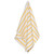 The Now Designs Lemon Yellow Stripe Dish Towel hanging