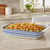 A green bean casserole in the Now Designs Indigo Triangles 9x13 Baking Dish