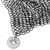 A closeup view of the Stargazer chain mail scrubber
