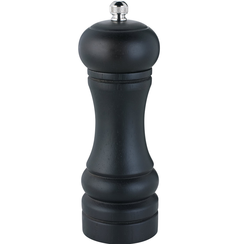 6Inch Professional Pepper Mill Black & Stainless Steel