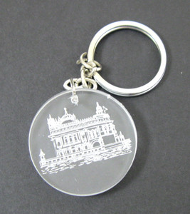 Etched Plastic Golden Temple Keychain