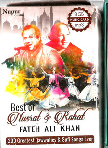 Best Of Nusrat & Rahat Fateh Ali Khan 200 Greatest Qawwalies & Sufi Songs Ever 8 GB Music Card