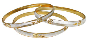 Kara with Khanda Symbol and Gold Color Accents