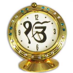 Ek Onkar Symbol Clock with Colored Stones