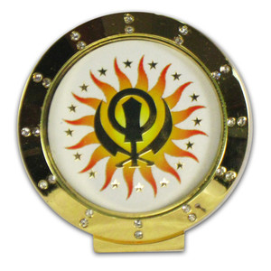 Round Khanda Symbol Icon with White Background