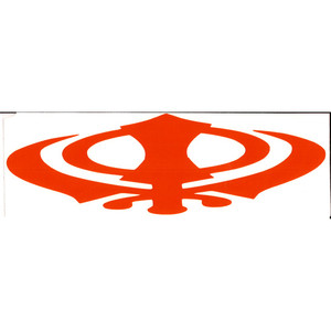 Orange Vinyl Khanda Decal 9x3 Inches