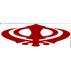 Red Vinyl Khanda Decal 9x3 Inches