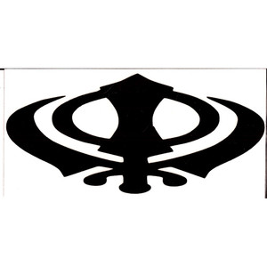 Black Vinyl Khanda Decal 6x3 Inches