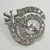 Silver colored Khanda Turban Pin with Crystals