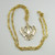 Large Crystal Gold Colored Khanda 38 inch Necklace