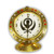 Khanda Symbol Clock with Red Stones
