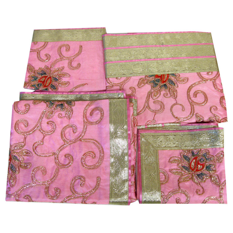 Set of Four Embroidered Rumala Saheb Cloths