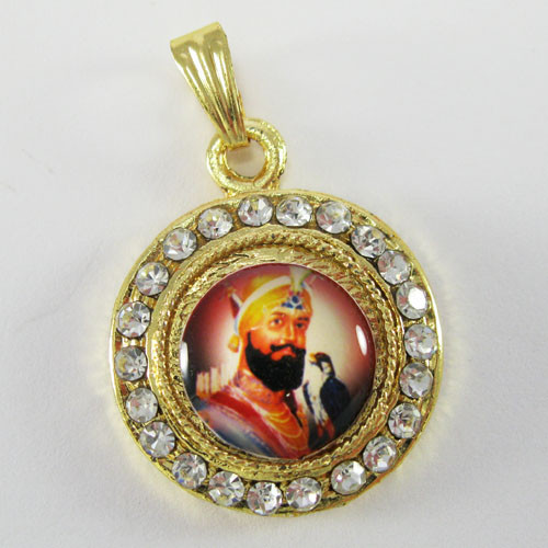 Guru Gobind Singh Round Pendant with 22 Inch Necklace