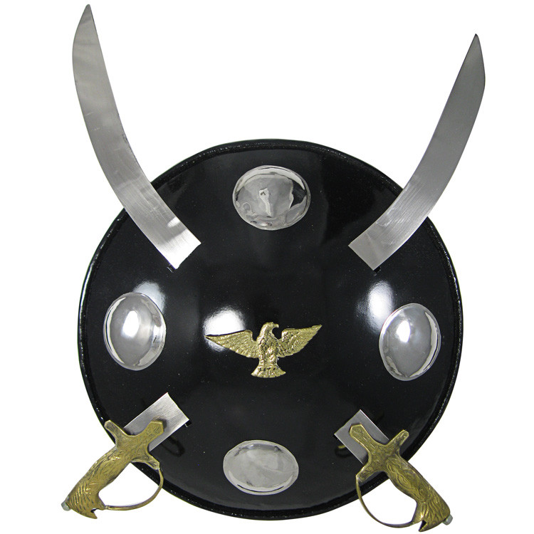 Large Black Kirpan with Eagle Shield Wall Decoration