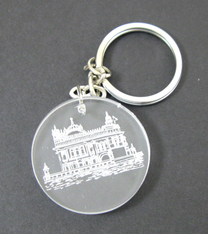 Etched Plastic Golden Temple Keychain