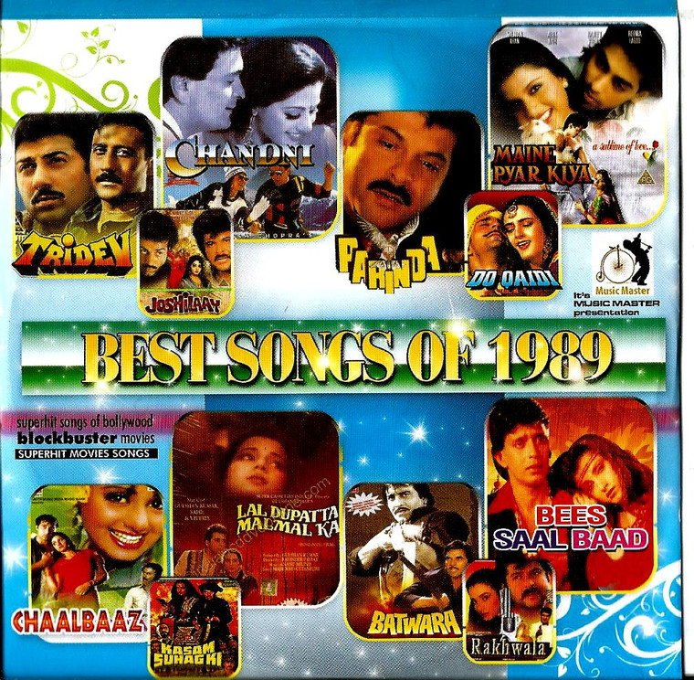 India Bollywood Music Best Songs of 1989- Crystal Clear Recordings 100 Vary Nice Songs/ MP 3
