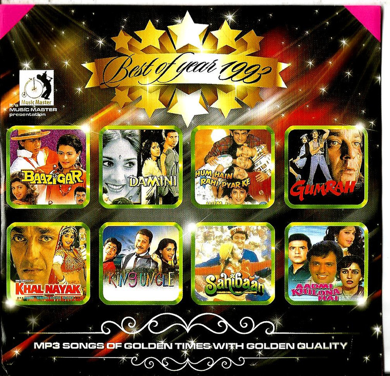 India Bollywood Music Best Songs of 1993- Crystal Clear Recordings 100 Vary Nice Songs/ MP 3