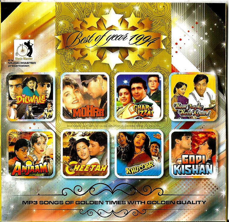India Bollywood Music Best Songs of 1994- Crystal Clear Recordings 100 Vary Nice Songs/ MP 3