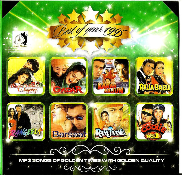 India Bollywood Music Best Songs of 1995- Crystal Clear Recordings 100 Vary Nice Songs/ MP 3