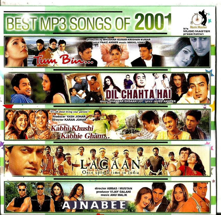 India Bollywood Music Best Songs of 2001- Crystal Clear Recordings 100 Vary Nice Songs/ MP 3