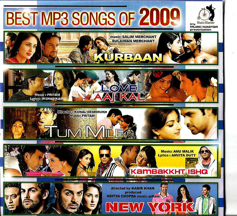 India Bollywood Music Best Songs of 2009- Crystal Clear Recordings 100 Vary Nice Songs/ MP 3