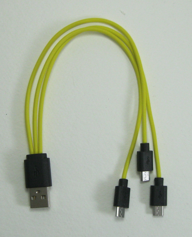 Short Yellow USB 2.0 Phone Charging Cable