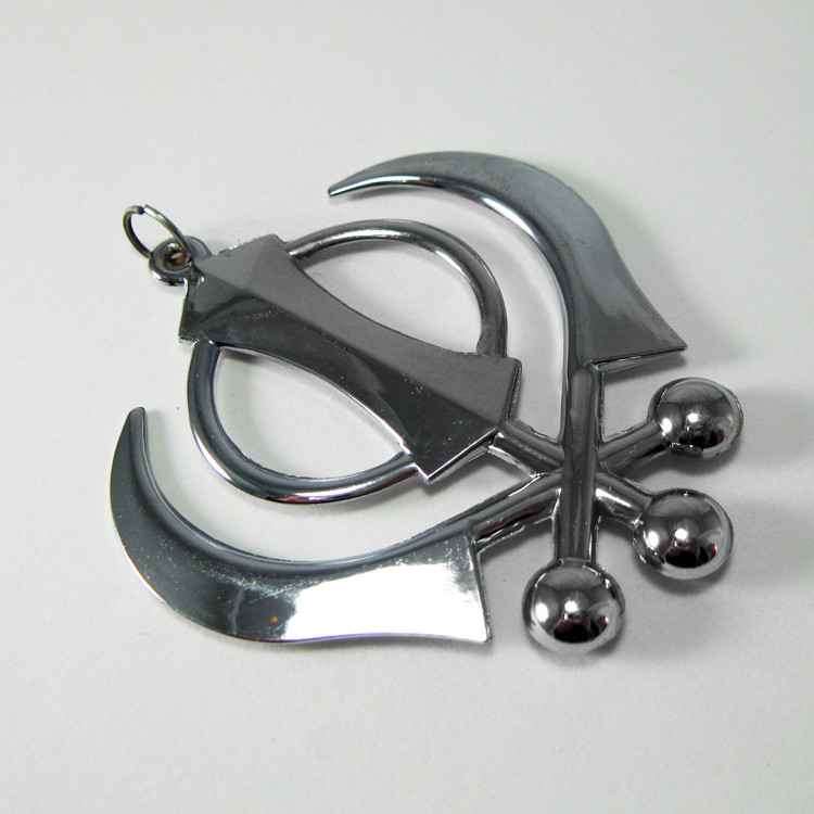 Large Silver Colored Khanda Pendant