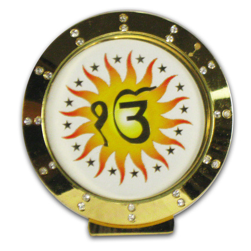 Round Ek-Onkar Symbol Icon with White Background