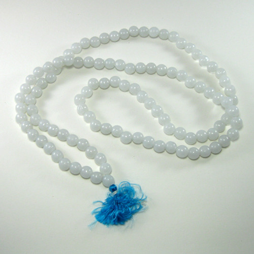 108 Bead White Plastic Mala - Taksali Made, Consecrated